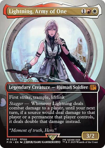 Lightning, Army of One (Borderless) (0320) (Universes Beyond: FINAL FANTASY) Near Mint