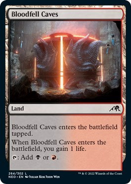 Bloodfell Caves (Kamigawa: Neon Dynasty) Near Mint Foil
