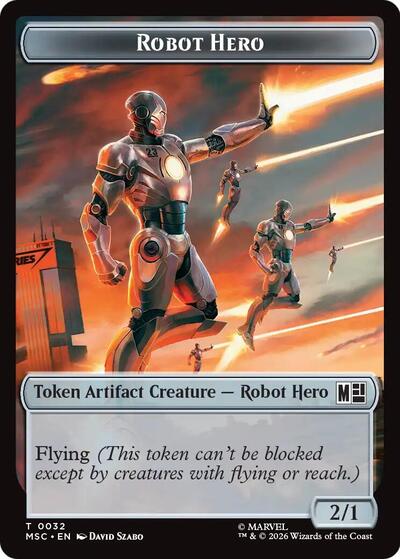 Robot Hero / Villain Double-Sided Token (Commander: Marvel Super Heroes) Near Mint