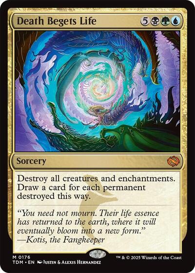 Death Begets Life (Tarkir: Dragonstorm) Light Play Foil