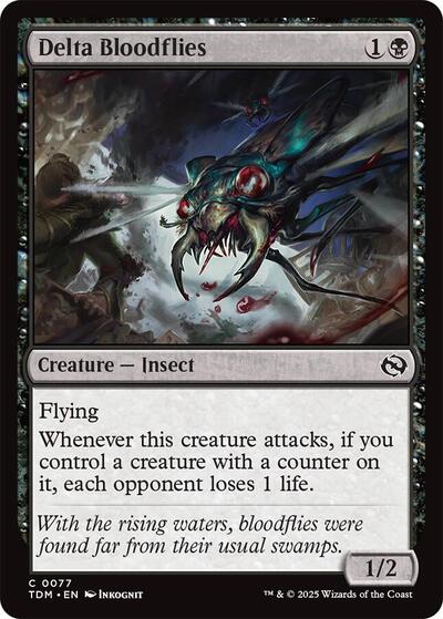 Delta Bloodflies (Tarkir: Dragonstorm) Light Play Foil