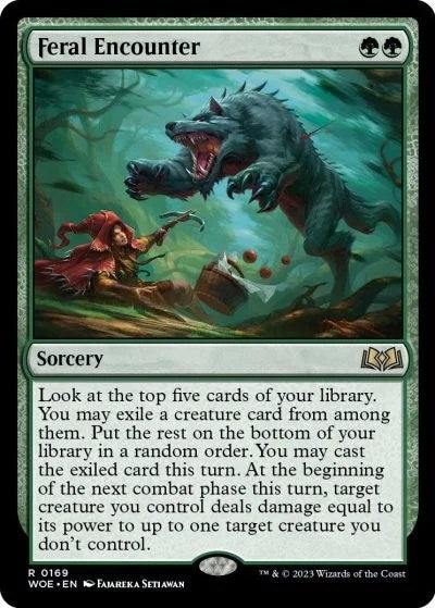 Feral Encounter (Wilds of Eldraine) Light Play Foil