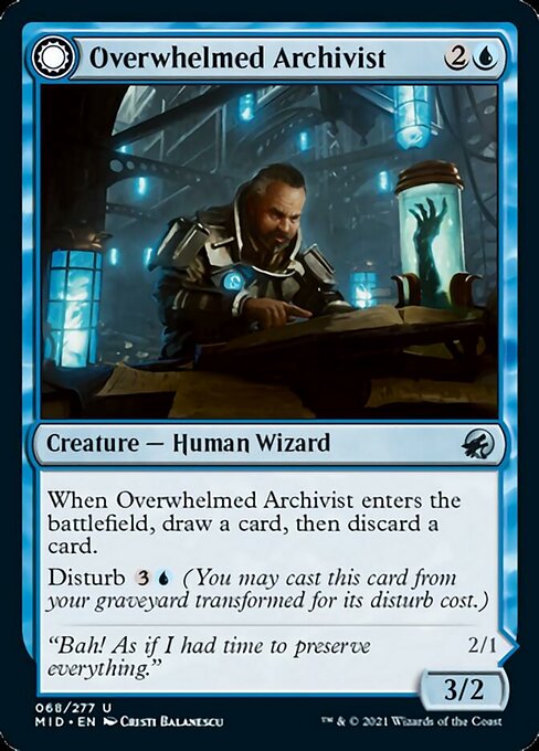 Overwhelmed Archivist / Archive Haunt (Innistrad: Midnight Hunt) Light Play Foil
