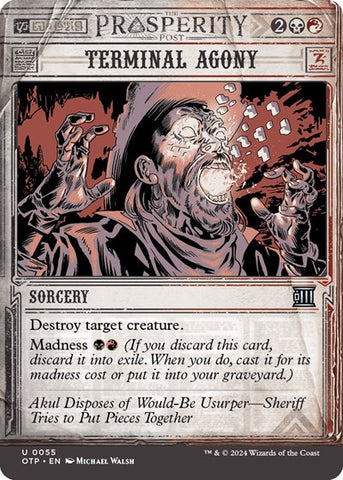 Terminal Agony (Outlaws of Thunder Junction: Breaking News) Near Mint Foil