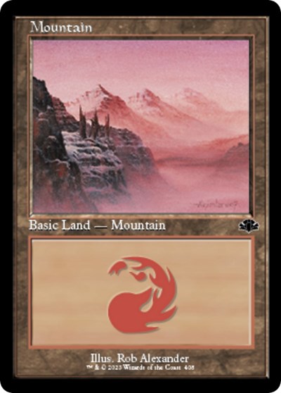 Mountain (408) (Retro Frame) (Dominaria Remastered) Near Mint Foil