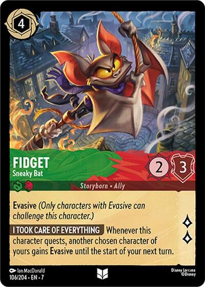 Fidget - Sneaky Bat (Archazia's Island) Near Mint