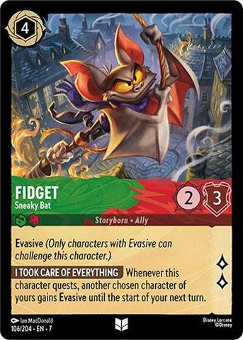 Fidget - Sneaky Bat (Archazia's Island) Near Mint
