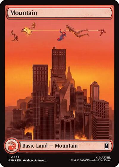 Mountain (0439) (Surge Foil) (Marvel Super Heroes) Near Mint Foil