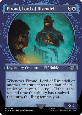 Elrond, Lord of Rivendell (Showcase) (Surge Foil) (Universes Beyond: The Lord of the Rings: Tales of Middle-earth) Near Mint Foil