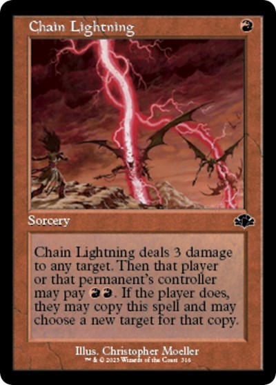 Chain Lightning (Retro Frame) (Dominaria Remastered) Near Mint