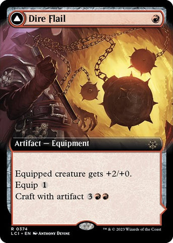 Dire Flail (Extended Art) (The Lost Caverns of Ixalan) Near Mint Foil