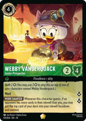 Webby Vanderquack - Junior Prospector (Whispers in the Well) Near Mint Cold Foil