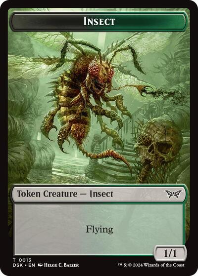 Insect (13) / Manifest Double-Sided Token (Duskmourn: House of Horror) Near Mint