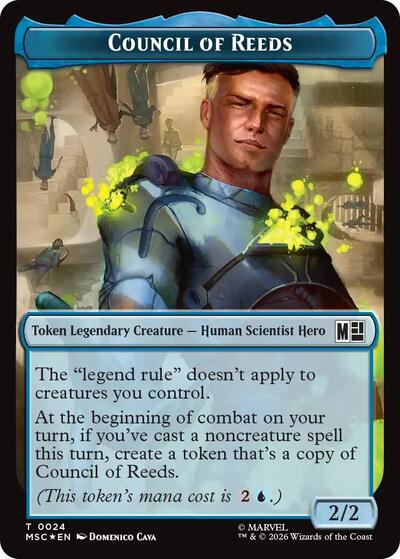 Council of Reeds (024) / Construct (030) Double-Sided Token (Surge Foil) (Commander: Marvel Super Heroes) Near Mint Foil