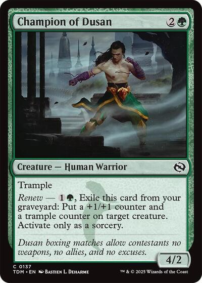 Champion of Dusan (Tarkir: Dragonstorm) Light Play Foil