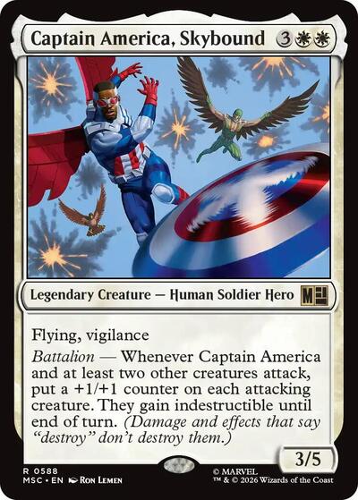 Captain America, Skybound (Commander: Marvel Super Heroes) Near Mint Foil
