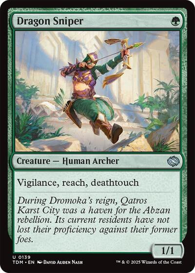 Dragon Sniper (Tarkir: Dragonstorm) Light Play Foil