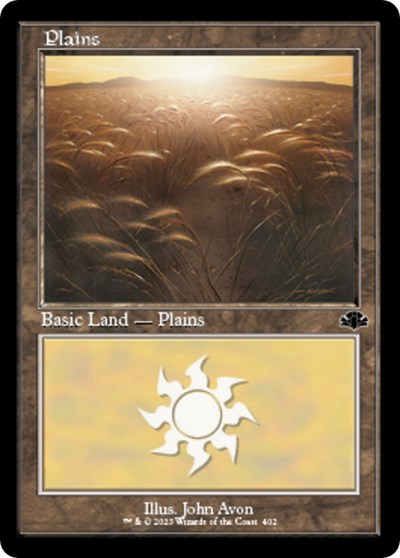 Plains (402) (Retro Frame) (Dominaria Remastered) Light Play Foil