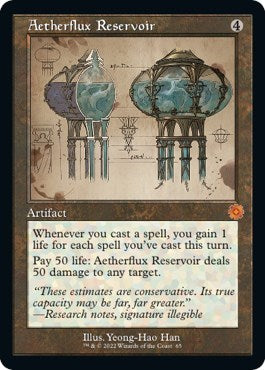 Aetherflux Reservoir (Schematic) (The Brothers' War: Retro Frame Artifacts) Light Play