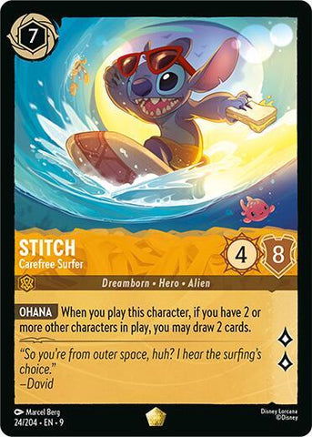 Stitch - Carefree Surfer (Fabled) Near Mint Cold Foil