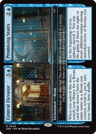 Central Elevator / Promising Stairs (Duskmourn: House of Horror) Near Mint