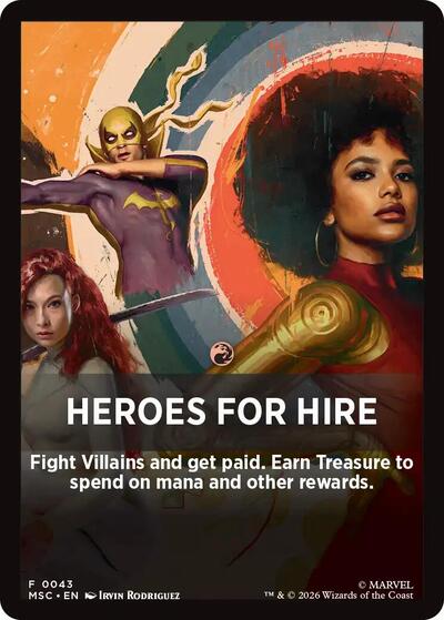 Heroes For Hire Theme Card (Commander: Marvel Super Heroes) Near Mint