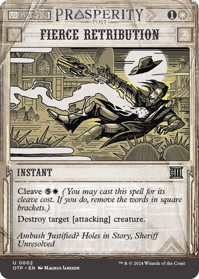 Fierce Retribution (Outlaws of Thunder Junction: Breaking News) Near Mint Foil