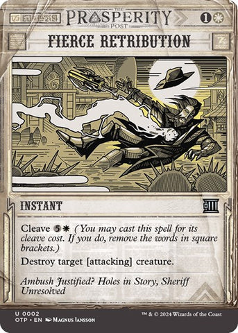 Fierce Retribution (Outlaws of Thunder Junction: Breaking News) Near Mint Foil