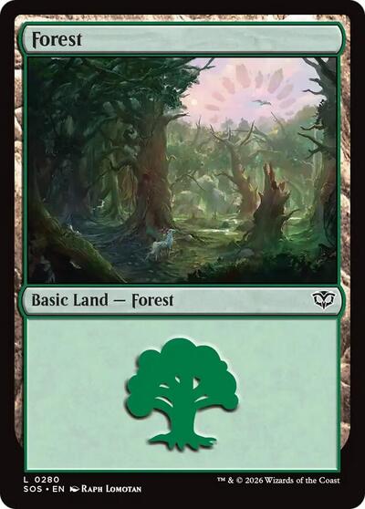 Forest (0280) (Secrets of Strixhaven) Near Mint Foil