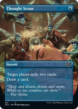 Thought Scour (Borderless) (Double Masters 2022) Light Play Foil