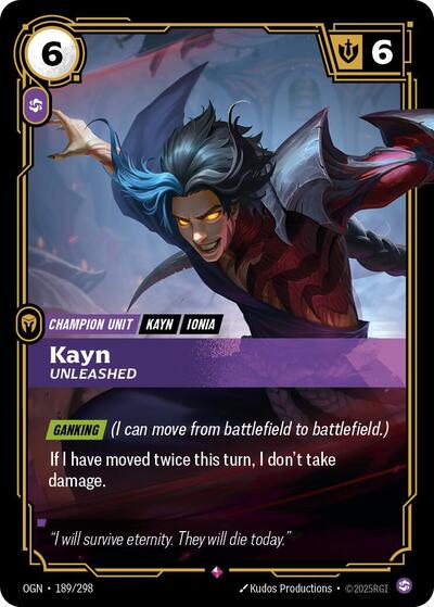 Kayn Unleashed (Origins) Near Mint Foil