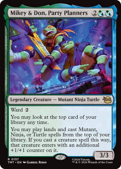 Mikey & Don, Party Planners (Teenage Mutant Ninja Turtles) Near Mint Foil