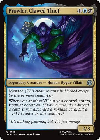 Prowler, Clawed Thief (Marvel's Spider-Man) Near Mint Foil