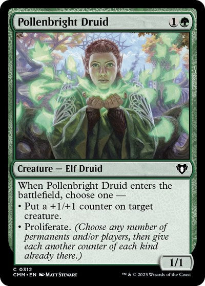 Pollenbright Druid (Commander Masters) Light Play Foil