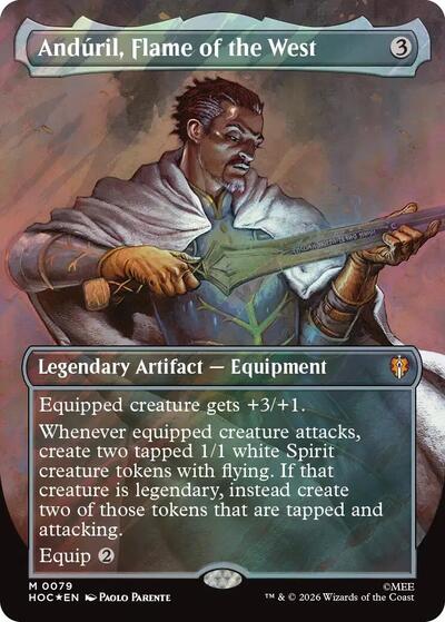 Anduril, Flame of the West (Borderless) (Surge Foil) (The Hobbit: Eternal-Legal) Near Mint Foil