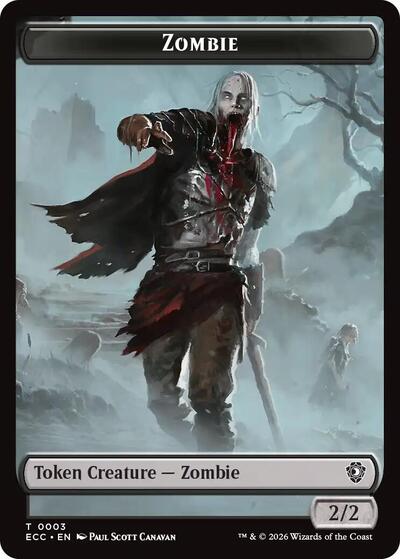 Zombie / Elf Warrior Double-Sided Token (Commander: Lorwyn Eclipsed) Near Mint