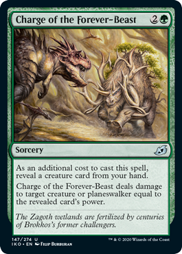 Charge of the Forever-Beast (Ikoria: Lair of Behemoths) Near Mint Foil