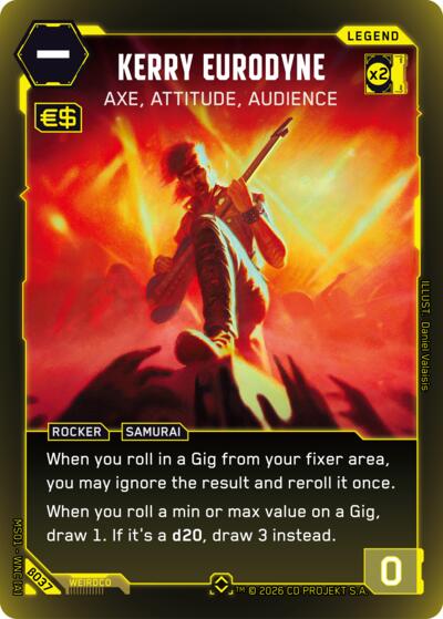 Kerry Eurodyne Axe, Attitude, Audience (Rare) (Welcome to Night City - Beta) Near Mint Foil