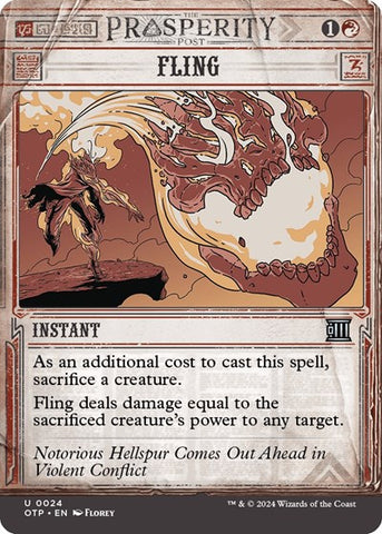 Fling (Outlaws of Thunder Junction: Breaking News) Near Mint Foil