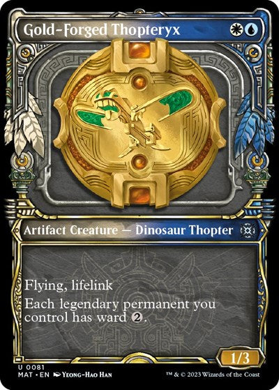 Gold-Forged Thopteryx (Showcase) (March of the Machine: The Aftermath) Light Play Foil