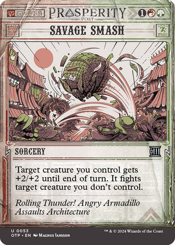 Savage Smash (Outlaws of Thunder Junction: Breaking News) Near Mint Foil