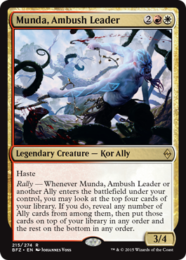 Munda, Ambush Leader (Battle for Zendikar) Light Play