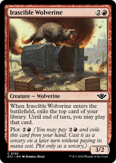 Irascible Wolverine (Outlaws of Thunder Junction) Near Mint Foil