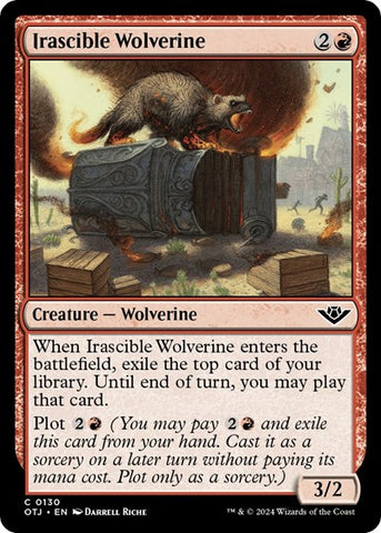 Irascible Wolverine (Outlaws of Thunder Junction) Near Mint Foil