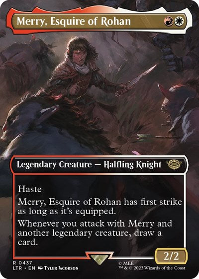 Merry, Esquire of Rohan (Borderless) (Universes Beyond: The Lord of the Rings: Tales of Middle-earth) Near Mint