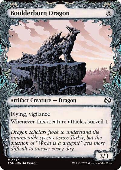 Boulderborn Dragon (Showcase) (Tarkir: Dragonstorm) Light Play Foil