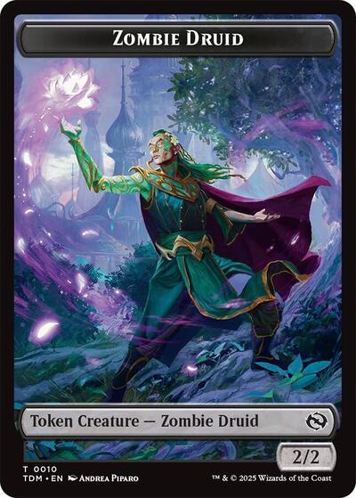 Zombie Druid / Treasure Double-Sided Token (Tarkir: Dragonstorm) Near Mint
