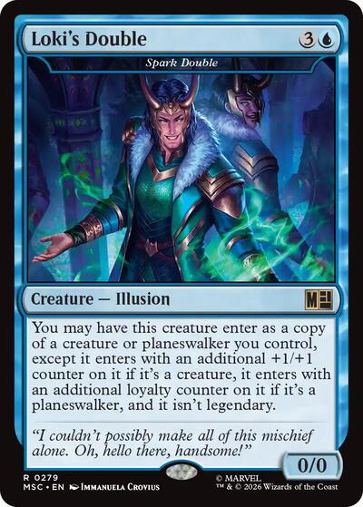 Loki's Double - Spark Double (Surge Foil) (Commander: Marvel Super Heroes) Near Mint Foil