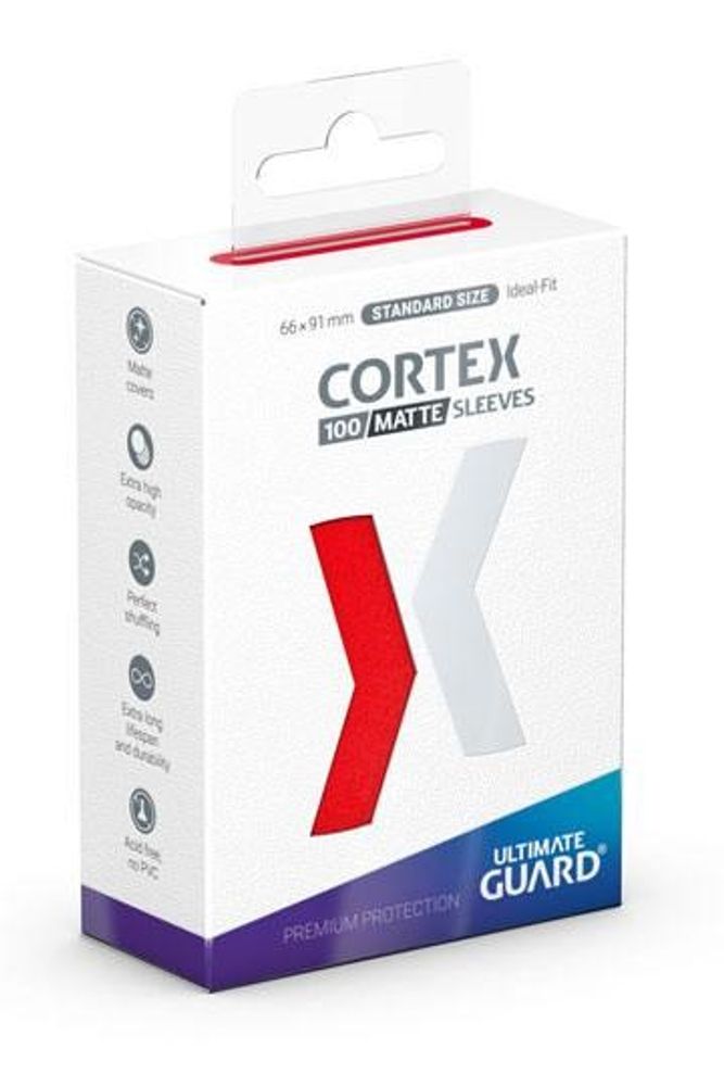 Ultimate Guard Cortex Sleeves Standard Size Matte - Red (100-Pack)