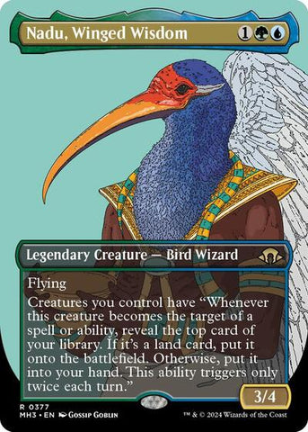 Nadu, Winged Wisdom (Borderless) (Modern Horizons 3) Near Mint